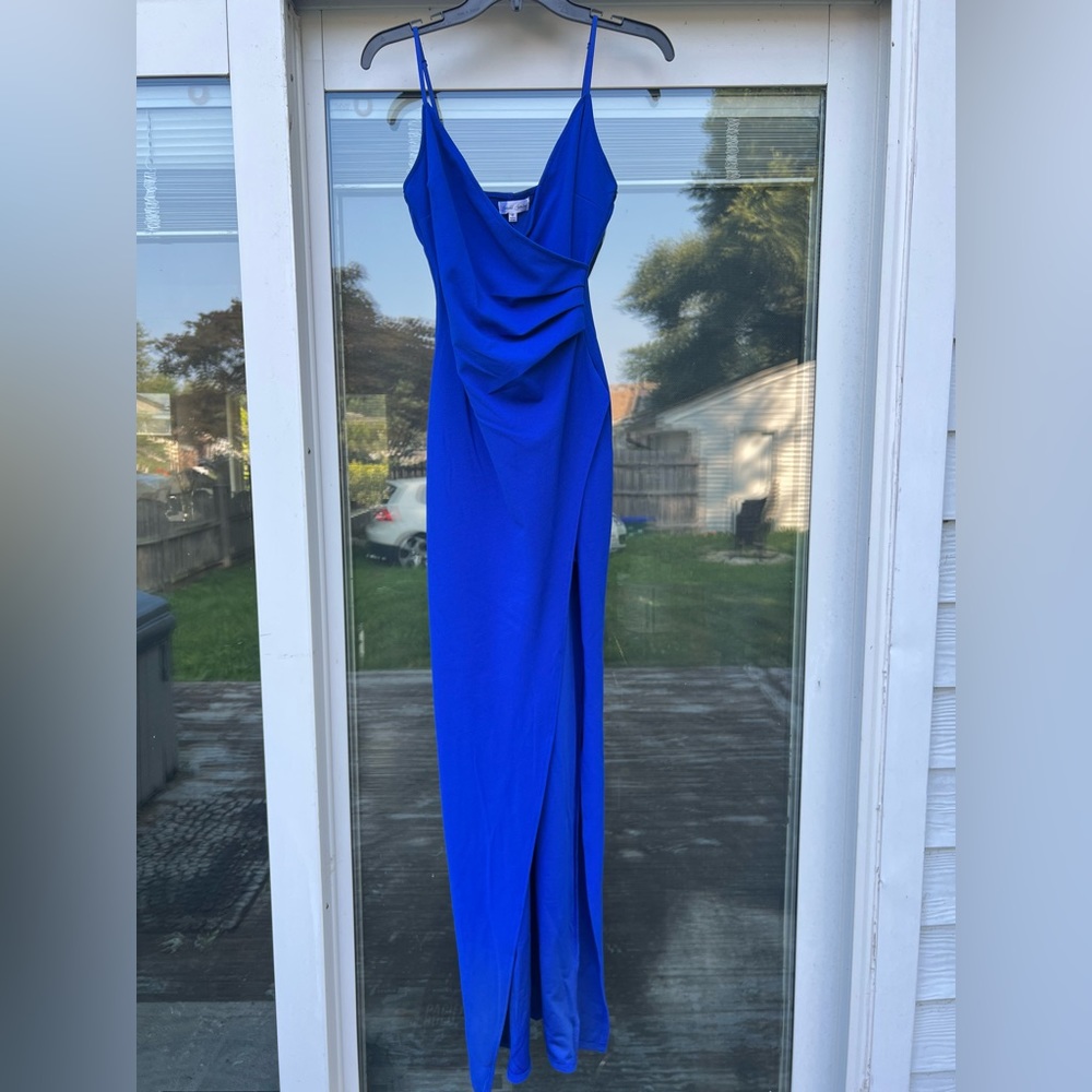 Macy’s tight prom/evening/wedding guest gown in royal blue